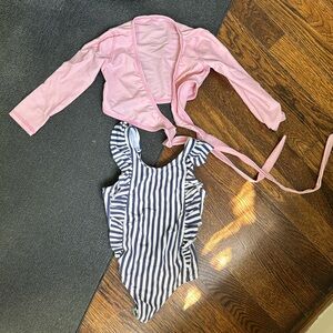 Swim Zip 2T suit and wrap cover up.